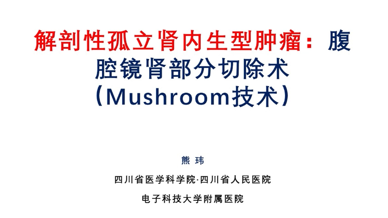 解剖性孤立肾内生型肿瘤：腹腔镜肾部分切除术（Mushroom 技术）